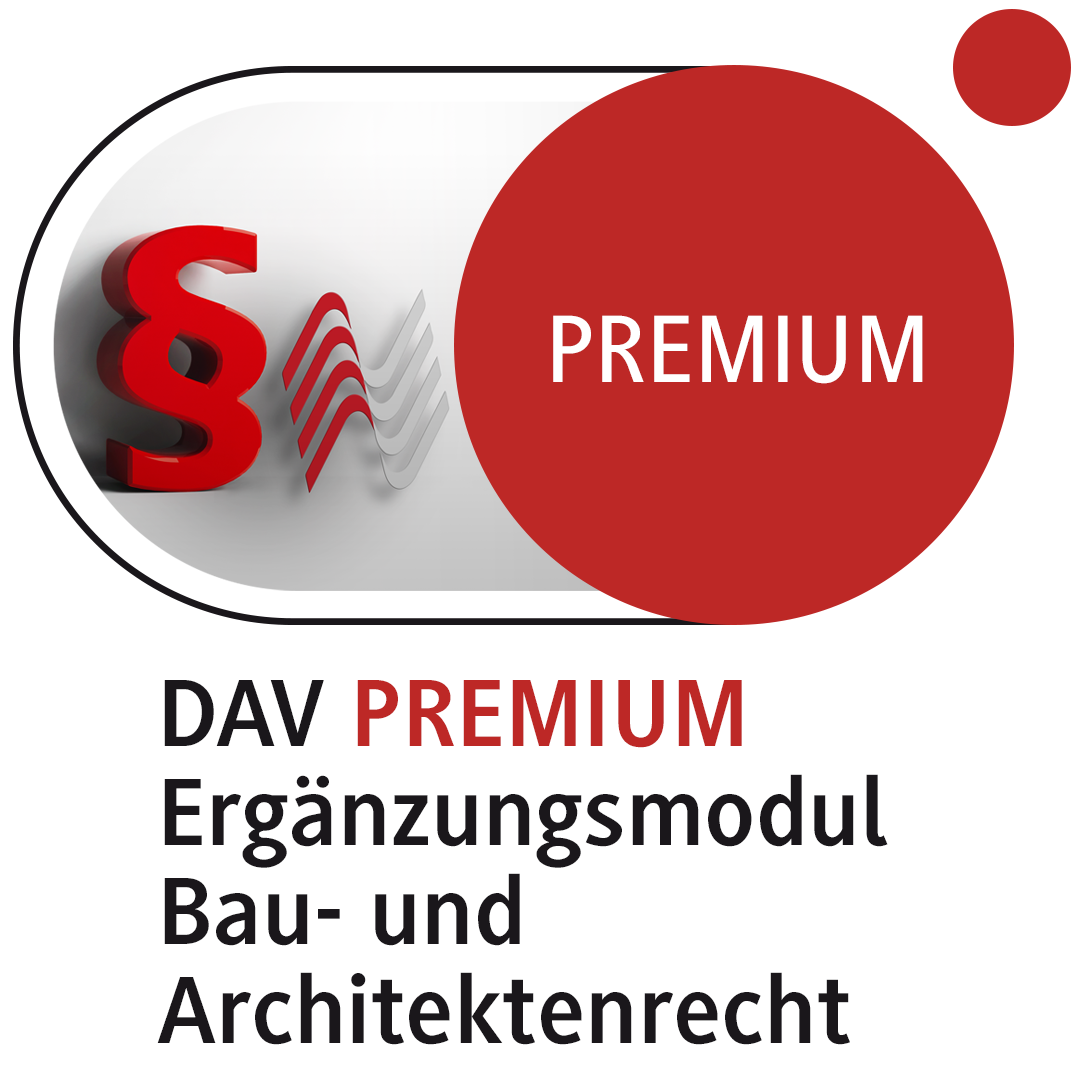 Produktabbildung beck-online. DAV PREMIUM Ergänzungsmodul Bau- und Architektenrecht